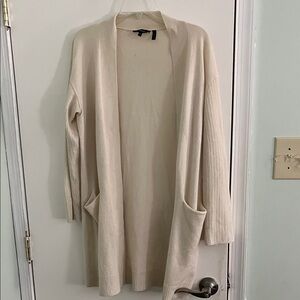 Theory Cream Open-Front Cardigan